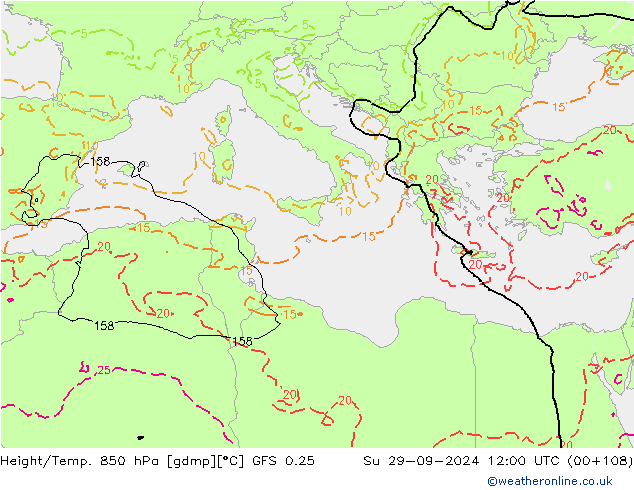 GFS 0.25: Paz 29.09.2024 12 UTC