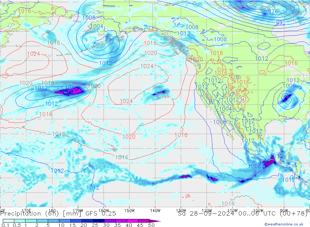 Z500/Rain (+SLP)/Z850 GFS 0.25 So 28.09.2024 06 UTC