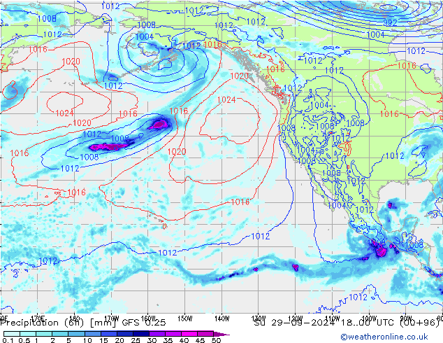 Z500/Yağmur (+YB)/Z850 GFS 0.25 Paz 29.09.2024 00 UTC