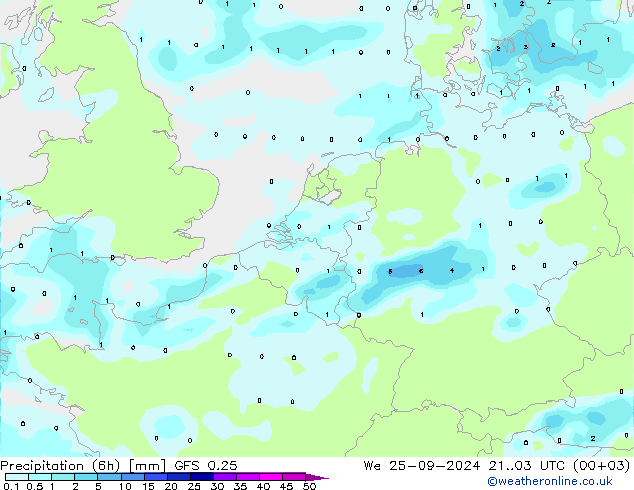 Z500/Rain (+SLP)/Z850 GFS 0.25 ср 25.09.2024 03 UTC