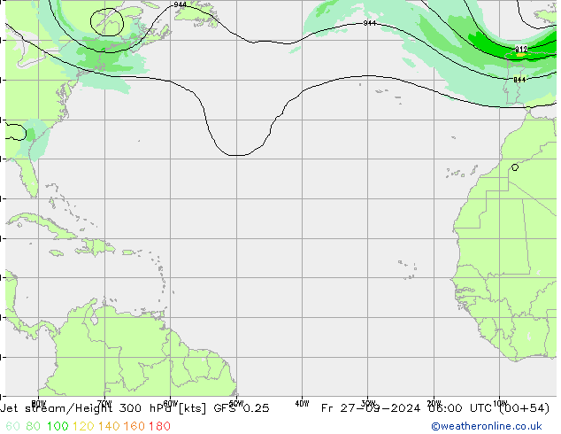 Jet Akımları GFS 0.25 Cu 27.09.2024 06 UTC