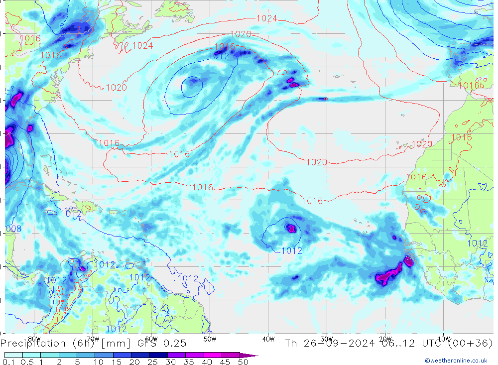 Nied. akkumuliert (6Std) GFS 0.25 Do 26.09.2024 12 UTC