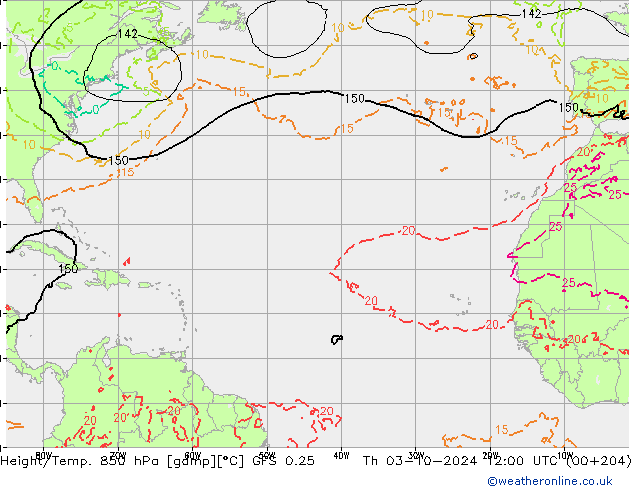 Z500/Rain (+SLP)/Z850 GFS 0.25 Čt 03.10.2024 12 UTC