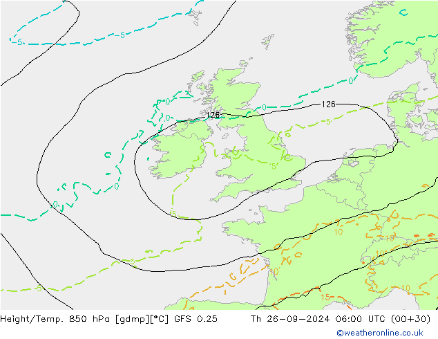 Z500/Rain (+SLP)/Z850 GFS 0.25 Qui 26.09.2024 06 UTC