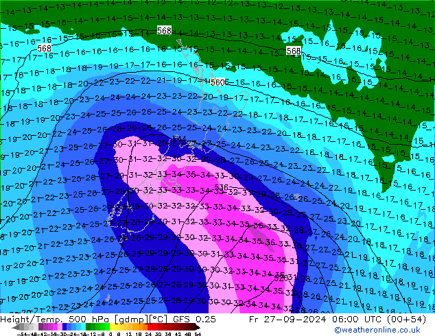 GFS 0.25: vie 27.09.2024 06 UTC