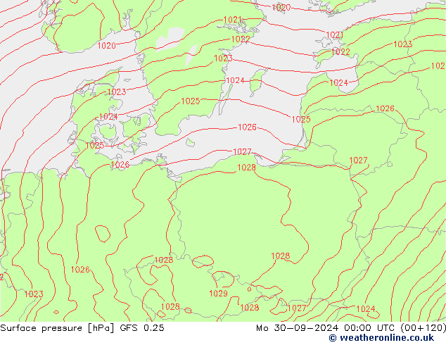 GFS 0.25: pon. 30.09.2024 00 UTC