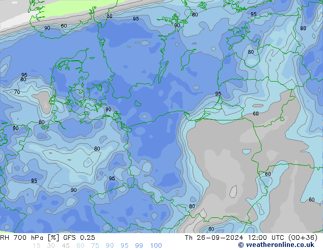 RH 700 hPa GFS 0.25 gio 26.09.2024 12 UTC