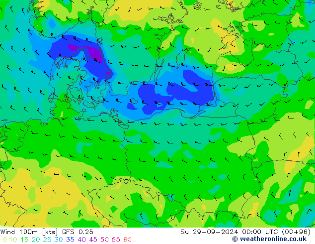  100m GFS 0.25  29.09.2024 00 UTC