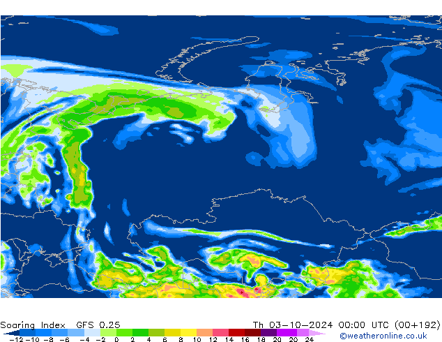 Soaring Index GFS 0.25 do 03.10.2024 00 UTC