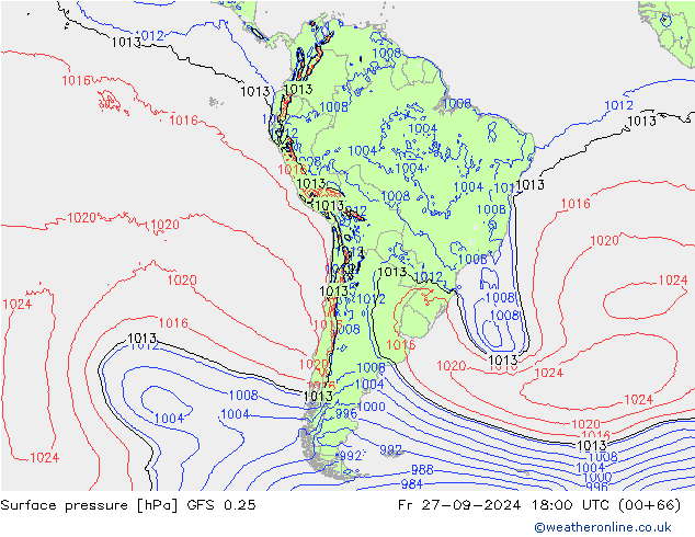 GFS 0.25: пт 27.09.2024 18 UTC