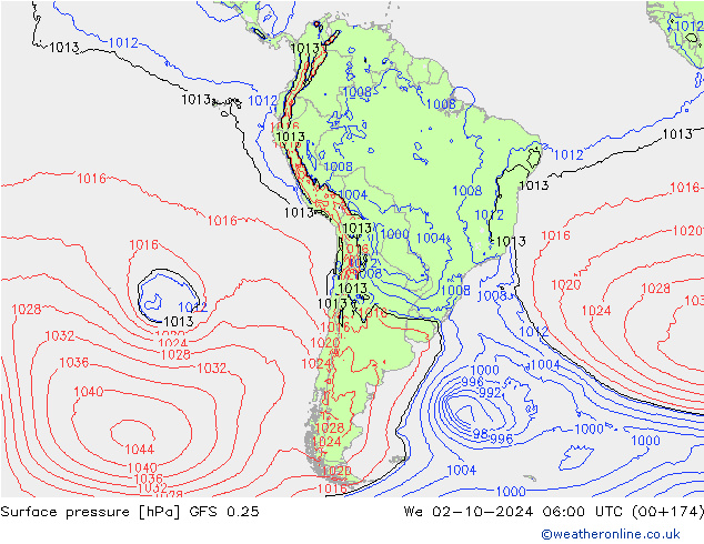 GFS 0.25: śro. 02.10.2024 06 UTC