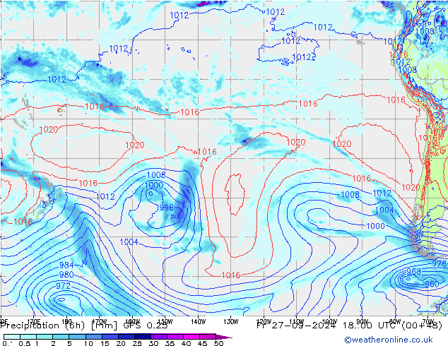 Z500/Regen(+SLP)/Z850 GFS 0.25 vr 27.09.2024 00 UTC