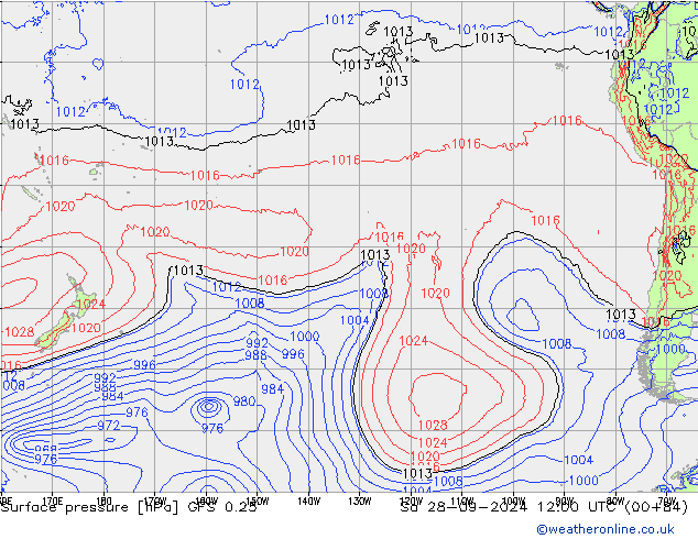 GFS 0.25: sab 28.09.2024 12 UTC