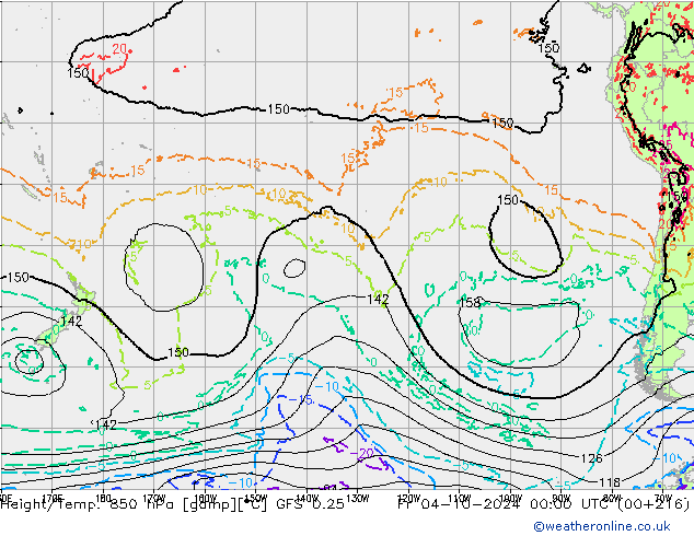 Height/Temp. 850 hPa GFS 0.25 Fr 04.10.2024 00 UTC