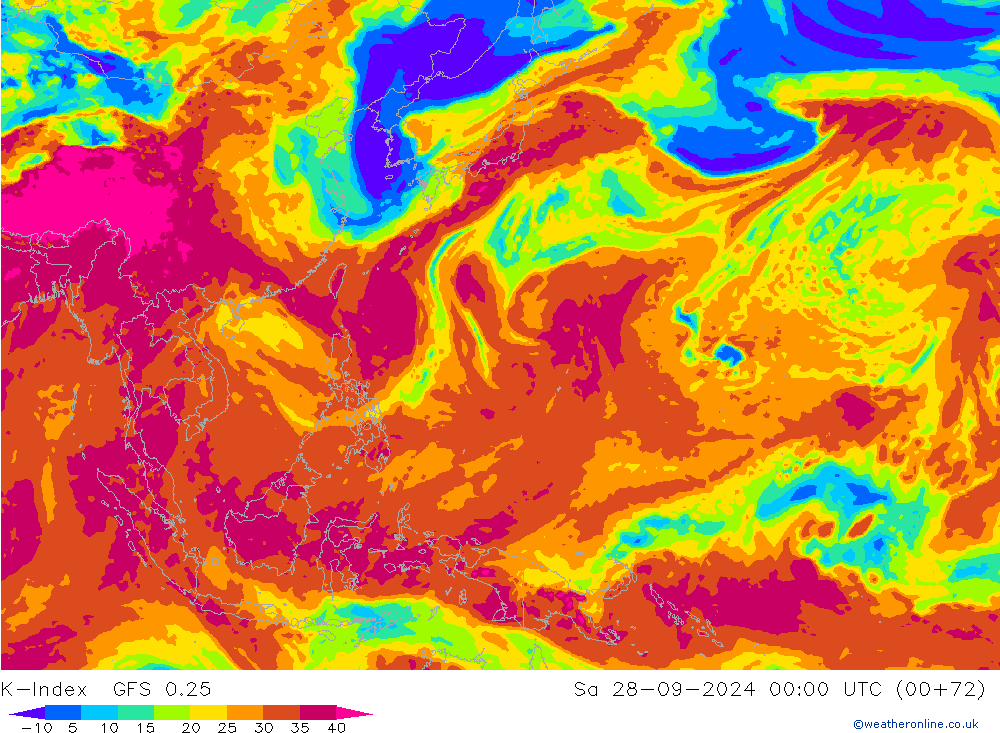 K-Index GFS 0.25 Sa 28.09.2024 00 UTC