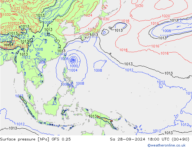 GFS 0.25: Sa 28.09.2024 18 UTC