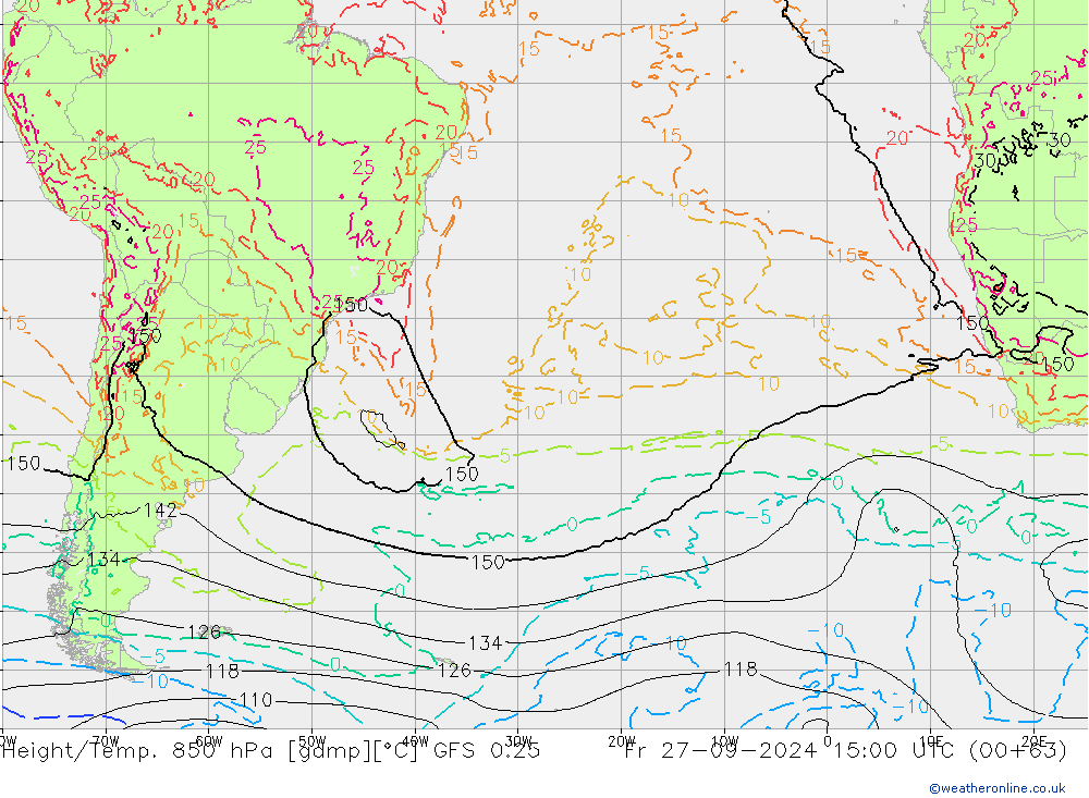 Z500/Rain (+SLP)/Z850 GFS 0.25 пт 27.09.2024 15 UTC