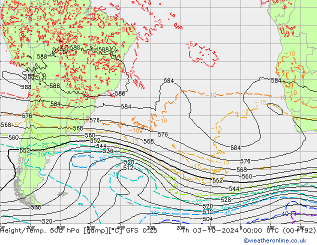 Z500/Regen(+SLP)/Z850 GFS 0.25 do 03.10.2024 00 UTC