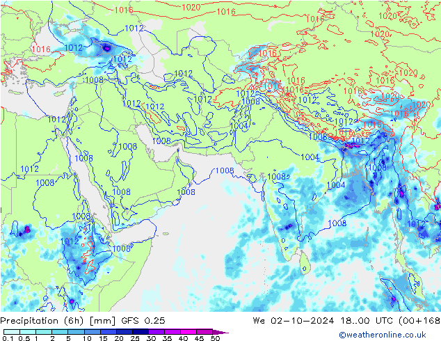 Z500/Rain (+SLP)/Z850 GFS 0.25 We 02.10.2024 00 UTC