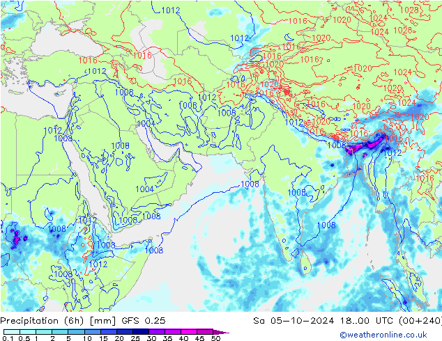 Z500/Rain (+SLP)/Z850 GFS 0.25  05.10.2024 00 UTC