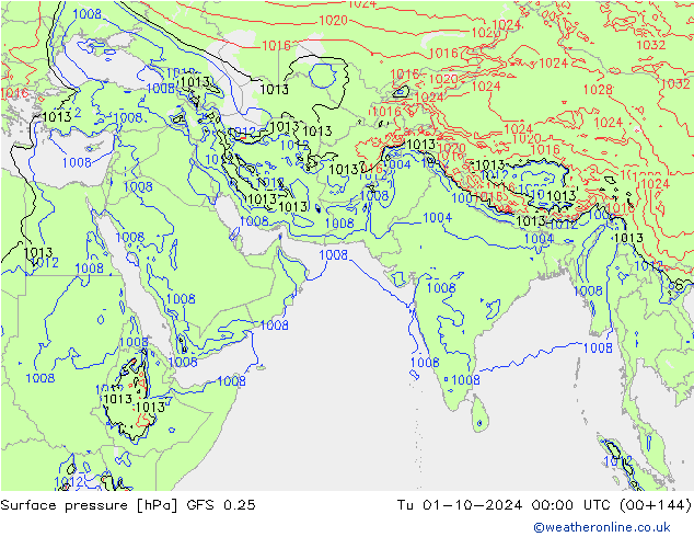 GFS 0.25: Ter 01.10.2024 00 UTC