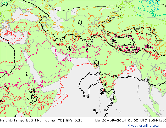 Z500/Rain (+SLP)/Z850 GFS 0.25 Seg 30.09.2024 00 UTC