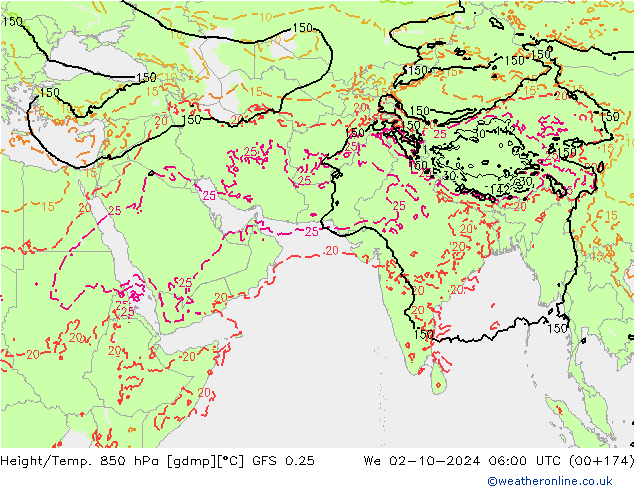 Z500/Regen(+SLP)/Z850 GFS 0.25 wo 02.10.2024 06 UTC