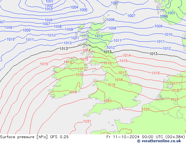 GFS 0.25: пт 11.10.2024 00 UTC