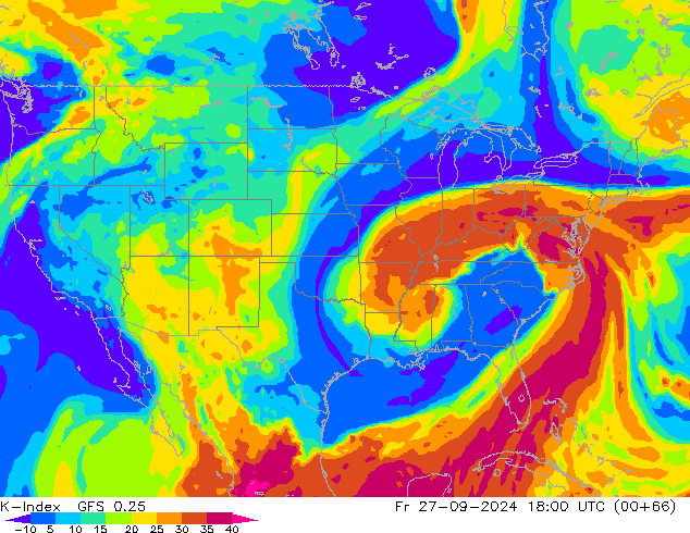 K-Index GFS 0.25 Fr 27.09.2024 18 UTC