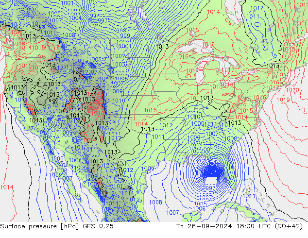 GFS 0.25: czw. 26.09.2024 18 UTC