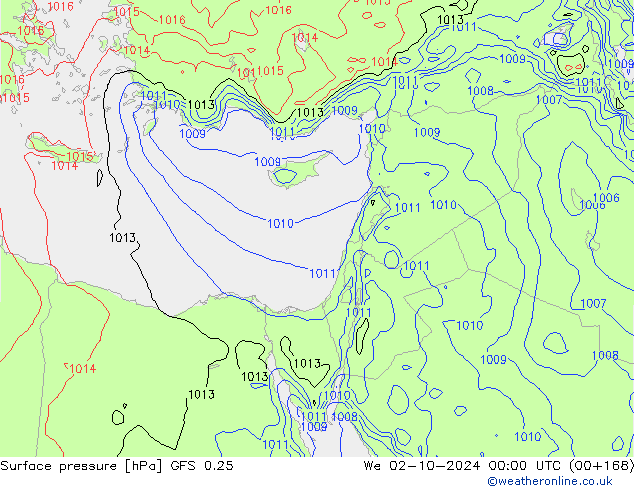 GFS 0.25: mer 02.10.2024 00 UTC