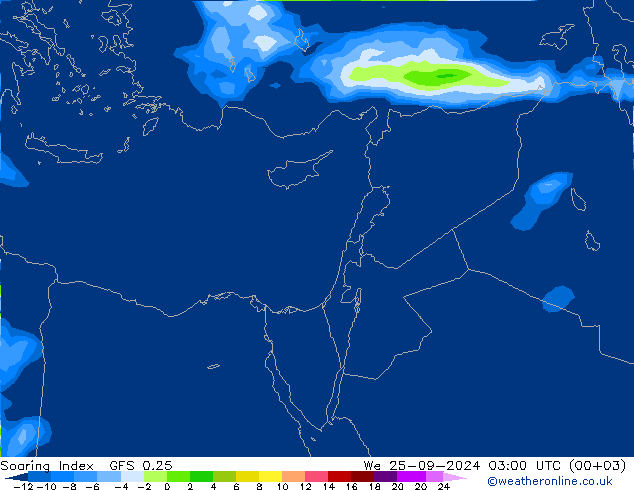 Soaring Index GFS 0.25 mer 25.09.2024 03 UTC