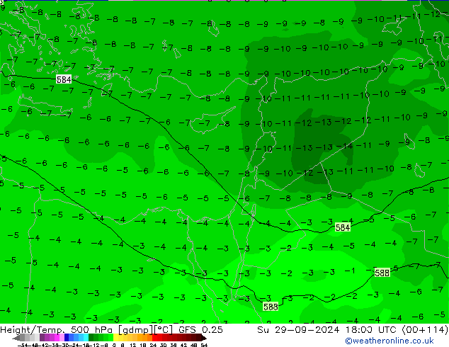 Z500/Rain (+SLP)/Z850 GFS 0.25 So 29.09.2024 18 UTC