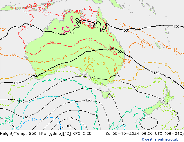 Z500/Rain (+SLP)/Z850 GFS 0.25 sam 05.10.2024 06 UTC