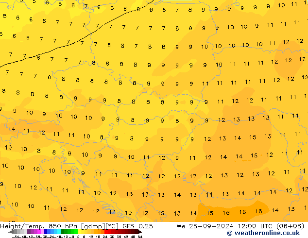 GFS 0.25: wo 25.09.2024 12 UTC