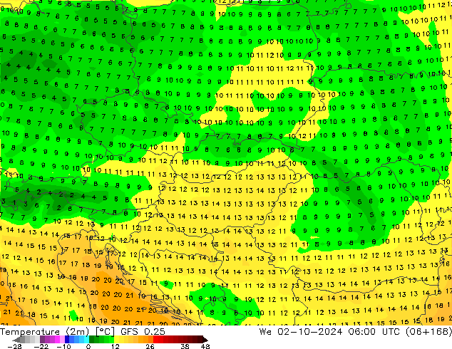 GFS 0.25: wo 02.10.2024 06 UTC