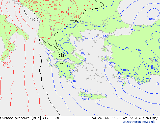 GFS 0.25: dom 29.09.2024 06 UTC