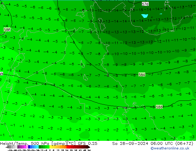 Z500/Rain (+SLP)/Z850 GFS 0.25 Sa 28.09.2024 06 UTC