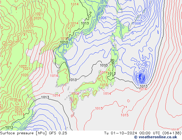 GFS 0.25: Út 01.10.2024 00 UTC