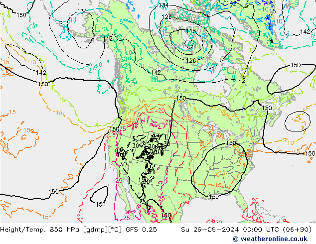 Z500/Rain (+SLP)/Z850 GFS 0.25 Su 29.09.2024 00 UTC