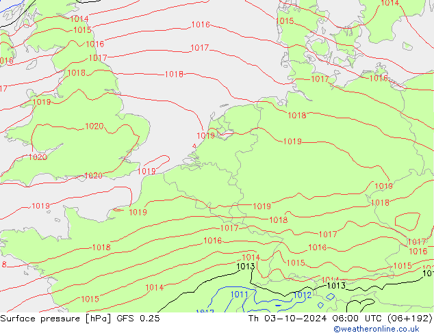 GFS 0.25: jue 03.10.2024 06 UTC