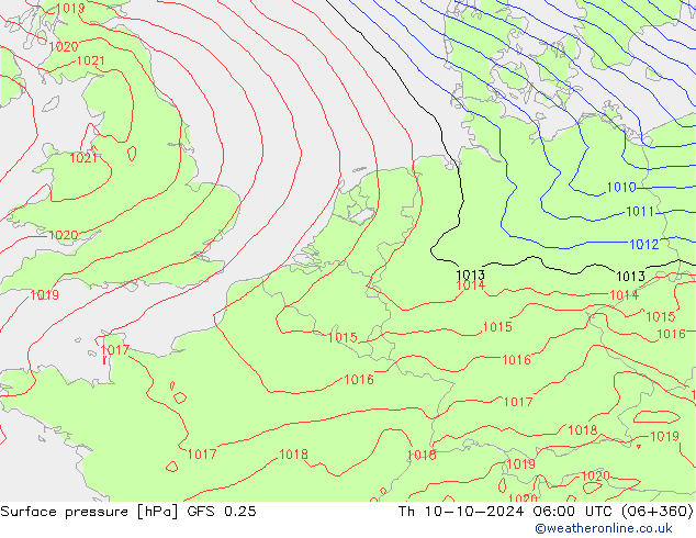 GFS 0.25: jue 10.10.2024 06 UTC