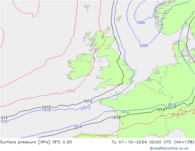 GFS 0.25: wto. 01.10.2024 00 UTC