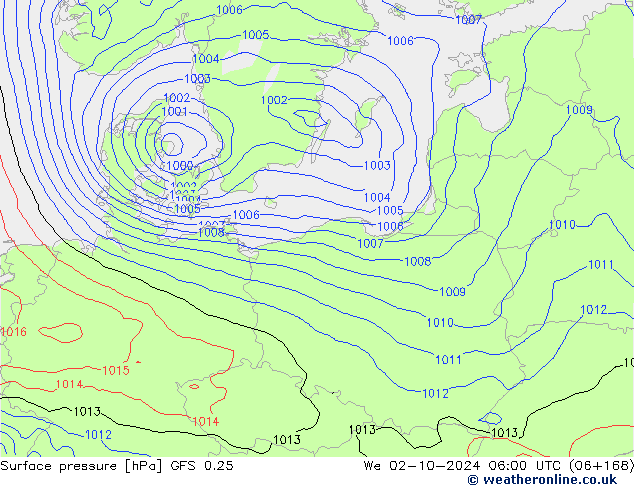 GFS 0.25: Çar 02.10.2024 06 UTC