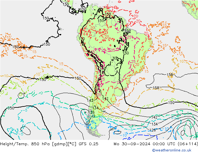 Z500/Rain (+SLP)/Z850 GFS 0.25  30.09.2024 00 UTC