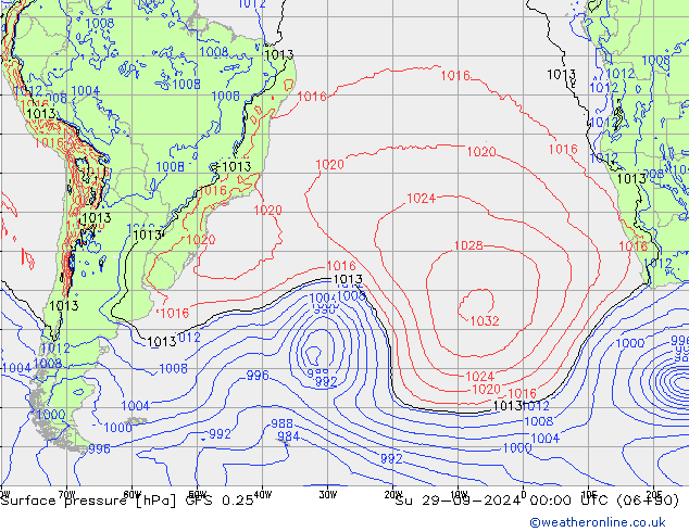 GFS 0.25: dim 29.09.2024 00 UTC