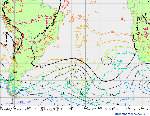 Z500/Rain (+SLP)/Z850 GFS 0.25 Su 29.09.2024 06 UTC