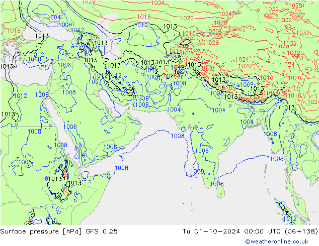 GFS 0.25: Út 01.10.2024 00 UTC