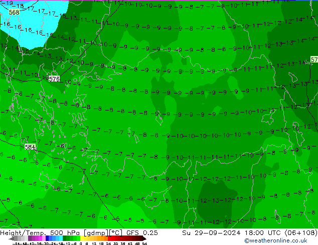 Z500/Regen(+SLP)/Z850 GFS 0.25 zo 29.09.2024 18 UTC