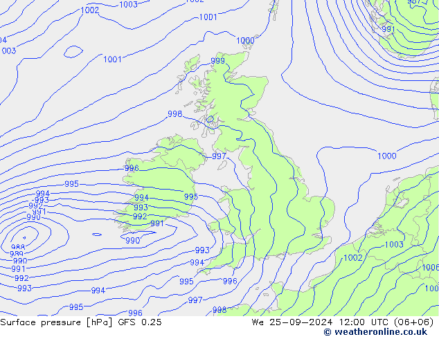 GFS 0.25: mié 25.09.2024 12 UTC